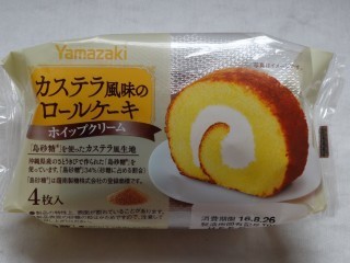 ヤマザキ カステラ風味のロールケーキ ホイップクリーム 4枚入 パン吉の食日記